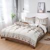 Boho Tribal Vintage Geometric Duvet Cover Sets 4 Piece California King Ultra Soft Bed Quilt Cover Set for Kids/Teens/Women/Men,Native Triangle Stripes Wood Grain Bedding Collection All Season Use view 1
