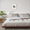 Boho Tribal Vintage Geometric Duvet Cover Sets 4 Piece California King Ultra Soft Bed Quilt Cover Set for Kids/Teens/Women/Men,Native Triangle Stripes Wood Grain Bedding Collection All Season Use view 3