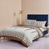Boho Tribal Vintage Geometric Duvet Cover Sets 4 Piece California King Ultra Soft Bed Quilt Cover Set for Kids/Teens/Women/Men,Native Triangle Stripes Wood Grain Bedding Collection All Season Use view 4