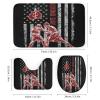 FBMLBRB Abstract Sports Theme Boxing 4 Pcs Waterproof Shower Curtain Set,Vintage Boxing Gloves Fighting Match American Flag Design with Waterproof Toilet Cover Shower Mat Rugs view 3