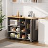 SUNLEI Kitchen Island on Wheels with Storage Cabinet & Drawer, 47.2" Large Kitchen Cabinet with Open Shelves, Cart Handle for Towel Rack or Free Mobility, Portable Islands for Kitchen(Grey) view 1