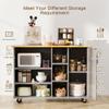 SUNLEI Kitchen Island on Wheels with Storage Cabinet & Drawer, 47.2" Large Kitchen Cabinet with Open Shelves, Cart Handle for Towel Rack or Free Mobility, Portable Islands for Kitchen(Grey) view 4
