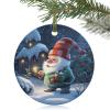 Christmas 2023 Christmas Tree Hanging Ornaments, 3" Round Double-Sided Ceramic Ornaments Decor Christmas Gnomes Winter Snowflake Xmas Poinsettia view 1