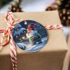 Christmas 2023 Christmas Tree Hanging Ornaments, 3" Round Double-Sided Ceramic Ornaments Decor Christmas Gnomes Winter Snowflake Xmas Poinsettia view 3