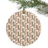 2024 Christmas Ornament Xmas Tree Hanging Accessories,Mid Century Abstract Geometric Art Christmas Tree Round Ceramic Ornaments for Holiday Party Home Decor,Modern Retro Boho Pattern view 1