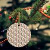 2024 Christmas Ornament Xmas Tree Hanging Accessories,Mid Century Abstract Geometric Art Christmas Tree Round Ceramic Ornaments for Holiday Party Home Decor,Modern Retro Boho Pattern view 2