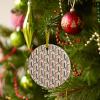 2024 Christmas Ornament Xmas Tree Hanging Accessories,Mid Century Abstract Geometric Art Christmas Tree Round Ceramic Ornaments for Holiday Party Home Decor,Modern Retro Boho Pattern view 4