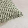Fancy Homi 4 Packs Sage Green Decorative Throw Pillow Covers 26x26 Inch for Living Room Couch Bed Sofa, Rustic Farmhouse Boho Home Decor Soft Plush Striped Corduroy Square Cushion Case 66x66 cm view 4