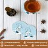 Christmas Coasters for Drinks Absorbent Coaster Sets of 8 with Holder Snowflake Gnome Blue Xmas Winter Ceramic Cup Coaster for Wooden Table, Bar, Housewarming Gifts, Holiday Party view 4