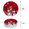Christmas Coasters for Drinks Absorbent Coaster Sets of 4 with Cork Base Snowman Snowflake Red Xmas Winter Ceramic Cup Coaster for Wooden Table, Bar, Housewarming Gifts, Holiday Party view 2