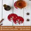 Christmas Coasters for Drinks Absorbent Coaster Sets of 4 with Cork Base Snowman Snowflake Red Xmas Winter Ceramic Cup Coaster for Wooden Table, Bar, Housewarming Gifts, Holiday Party view 4