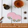 Christmas Coasters for Drinks Absorbent Coaster Sets of 8 with Cork Base Pink Xmas Snowman Snowflake Tree Winter Ceramic Cup Coaster for Wooden Table, Bar, Housewarming Gifts, Holiday Party view 4