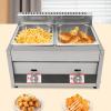 PIAOCAIYIN Food Warmer, 2 Wells Pan Gas Fryer Food Warmer, 12L Stainless Steel Buffet Warmer, 50~380 Temperature Control, Food Warmers for Parties, Gas Fryer for French Fries Donuts view 2
