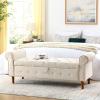 LKTART Storage Bench for Bedroom End of Bed Entryway Storage Ottoman with Rolled Tufted Arms Upholstered Velvet Window Bench for Bedroom Living Room Entryway view 2
