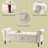 LKTART Storage Bench for Bedroom End of Bed Entryway Storage Ottoman with Rolled Tufted Arms Upholstered Velvet Window Bench for Bedroom Living Room Entryway view 4