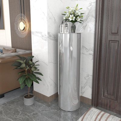 360-degree Rotating Shoe Cabinet, Freestanding Shoe Rack Cabinet, Vertical Round Shoe Rack, With Open Shelves, For Leather Shoes, Heels, Boots, Slippers ( Color : Flash silver , Size : 33*120cm/13*47i