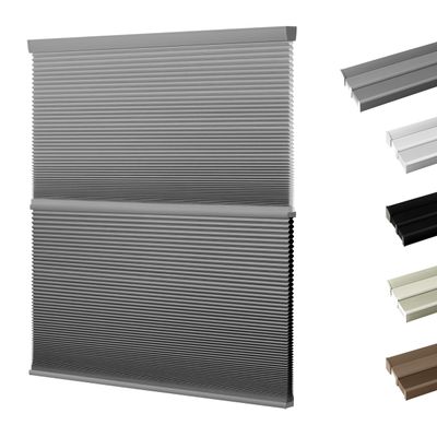 Boolegon Day Night Cellular Shades Cordless Blackout/Light Filtering 2 Shades in 1 Honeycomb Blinds Top Down Bottom Up Custom Cut to Size Cellular Blinds for Windows, Light Gray, 71" W x 52" H