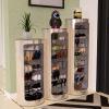 360-degree Rotating Shoe Cabinet, Freestanding Shoe Rack Cabinet, Vertical Round Shoe Rack, With Open Shelves, For Leather Shoes, Heels, Boots, Slippers ( Color : Champagne , Size : 33*120cm/13*47in ) view 3