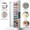 PAKMEZ 360-degree Rotating Shoe Cabinet, Cylindrical Shoe Rack, Shoe Storage Organizer, Premium Rotating Shoe Rack with Doors, for Entryway Hallway Corner view 4
