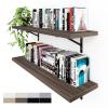 Kaboon 36 inch Long 10 inch Deep Floating Shelves for Wall Set of 2, Large Open Shelves Wall Mounted, Space Saving Home and Commercial Use, Eucalyptus view 1