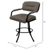 Tobias Designs Inc. Swivel Extra Tall 34" Metal M-110BarStool-Plumley Cocoa Brown Fabric-Black Frame view 2