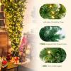 DORTALA Pre-Lit Upside Down Christmas Tree, 7.5 FT Snow Artificial Inverted Xmas Tree with 1100 Branch Tips, 400 Warm LED Lights, 8 Lighting Modes, Foldable Metal Stand, Green view 3