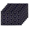 Abstract Geometric Lines Placemats Set of 6 Washable, 12" x 18" Rhombuses Table Mats Heat Resistant Cloth Placemat for Kitchen Dining Table Decoration Indoor Outdoor Place Mat view 2