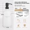 Glass Soap Dispenser - Dish Hand Soap Dispenser for Kitchen Set, Bathroom Soap Lotion Dispenser with 304 Rust Proof Pump, Tray, White Bottle/Black Pump view 3