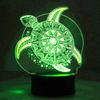 Jinnwell 3D Turtle led Night Light Lamp Illusion Night Light 16 Color Changing Table Desk Decoration Gift Acrylic Flat ABS Base USB Cable Toy view 3