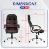 Modern Black Ergonomic Swivel High Back Office Chair with Lumbar Support Contemporary Leather Stainless Steel Adjustable Height Rolling view 2