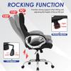 Modern Black Ergonomic Swivel High Back Office Chair with Lumbar Support Contemporary Leather Stainless Steel Adjustable Height Rolling view 4