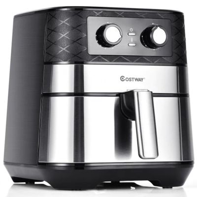 1700W 5.3 QT Electric Hot Air Fryer with Stainless steel and Non-Stick Fry Basket-Black BLACK
