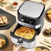 1700W 5.3 QT Electric Hot Air Fryer with Stainless steel and Non-Stick Fry Basket-Black BLACK view 2