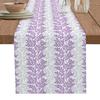 Abstract Branch Cotton and Linen Table Runner 13 x 108 Inch, Gray and Purple Gradient Dinning Table Runner for Farmhouse,Wedding, Party,Barbecue Table Decor view 1