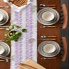 Abstract Branch Cotton and Linen Table Runner 13 x 108 Inch, Gray and Purple Gradient Dinning Table Runner for Farmhouse,Wedding, Party,Barbecue Table Decor view 2