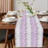 Abstract Branch Cotton and Linen Table Runner 13 x 108 Inch, Gray and Purple Gradient Dinning Table Runner for Farmhouse,Wedding, Party,Barbecue Table Decor view 4