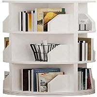 Shelves Bookshelf Organizer Bookshelf Bookshelf 3 Layers 360Rotating Bookcase Creative Simple Disassembly Modern Storage Rack High Capacity Solid Wood Bearing Strong 3 Colors ( Color : C , Size : 10