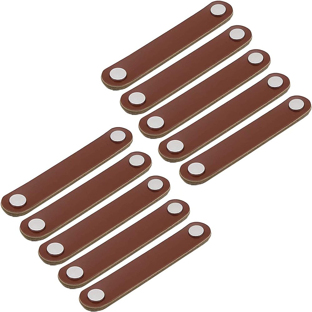 BULINO Leather Handles,Drawer Pull Handles,Hardware Furniture,Set of 10 Leather Cabinet Handles Knobs with Screws Cabinet Knobs Cabinet Door Handle for Cupboard Desk Drawer and Home Drating