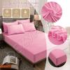 DEZYPZAM Velvet Fitted Sheet, Velvet Sheets + 2 x Pillowcases, Fuzzy Flannel Comfortable Fitted Sheet, Extra Soft Warmth, Sheet (Pink,2.0 x 2.2m) view 3