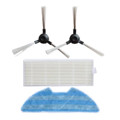 ZeAda 2 Side Brushes + 1filters HEPA+1mop,Compatible for Proscenic 811 GB / 911SE Sweeper Accessories Plastic Cleaning Product Replacement