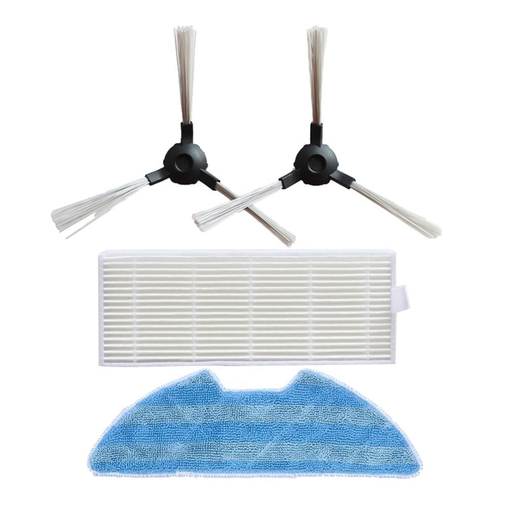 ZeAda 2 Side Brushes + 1filters HEPA+1mop,Compatible for Proscenic 811 GB / 911SE Sweeper Accessories Plastic Cleaning Product Replacement