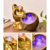 Tabletop Fountain Waterfall Indoor Fountain Tabletop Fountain Resin Golden Gourd Mini Waterfall Fountains Water Feature Feng Shui Zen Meditation Desktop Fountain with Rolling Ball for Home Office Deco view 3