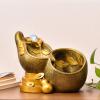 Tabletop Fountain Waterfall Indoor Fountain Tabletop Fountain Resin Golden Gourd Mini Waterfall Fountains Water Feature Feng Shui Zen Meditation Desktop Fountain with Rolling Ball for Home Office Deco view 4
