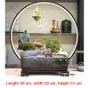 Tabletop Fountain Waterfall Indoor Fountain Ceramics Tabletop Fountain with LED Lights Zen Waterfall Fountains Relaxation Water Feature Meditation Desktop Fountain for Home Office Decor Indoor Waterfa view 2
