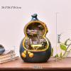 Tabletop Fountain Waterfall Indoor Resin Tabletop Fountain Gourd Flowing Water Decoration Water Feature Fountain Living Room Desktop Housewarming Opening Gift Home Office Desk Decoration Indoor Waterf view 2
