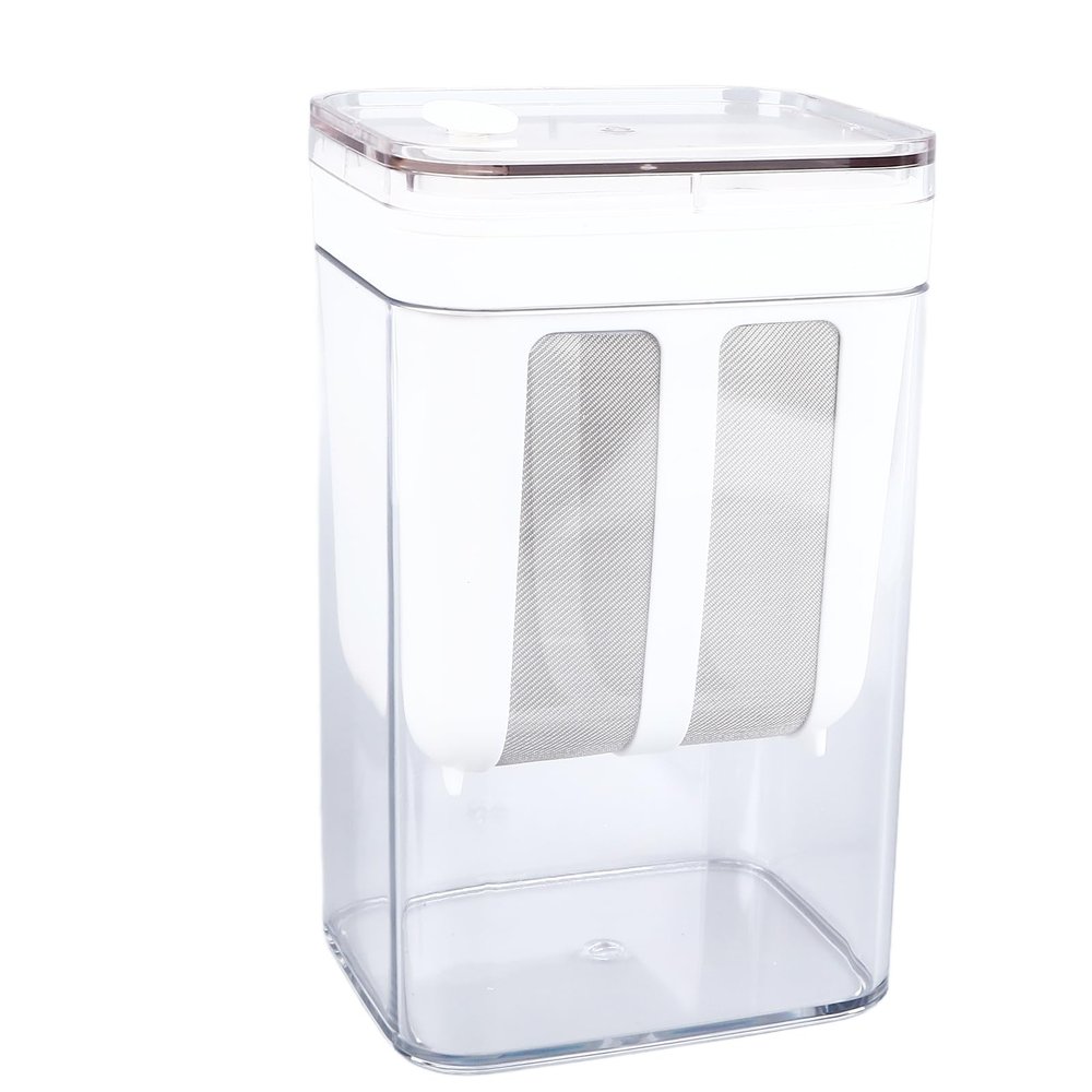 Fdit Greek Yogurt Strainer with Fine Mesh Bag and Lid, Stainless Steel Cheese Filter, 10.8x17.6x9cm, Large Capacity