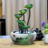 Tabletop Fountain Waterfall 5-Tier Tabletop Fountains Indoor Lotus Leaf Relaxation Fountains Tabletop Waterfall Decoration Fountain Zen Meditation Waterfall for Home Office Bedroom Desk Dcoration Ind view 4