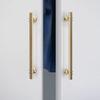 Wardrobe Door Handles,Cupboard handles,2 Pack Gold Furniture Drawer Handles Aluminum Alloy Knobs Door Levers for Cupboard,Closet,Wardrobe,Shoe Cabinet (Hole Distance 192mm) (Size : Single Hole ( Size view 3