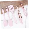 NAMOARLY 5 Pcs Kids Baking Tools Silicone Spatulas Whisk Tongs Scraper Cutter Nonstick Food Grade Dishwasher Safe Cooking Utensils view 2