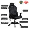 Arozzi Torretta Soft PU Leather Material Gaming Chair, Durable Ergonomic Office Chair with Adjustable Height, 3D Armrest & 2 Supportive Pillows (Pure Black) view 4